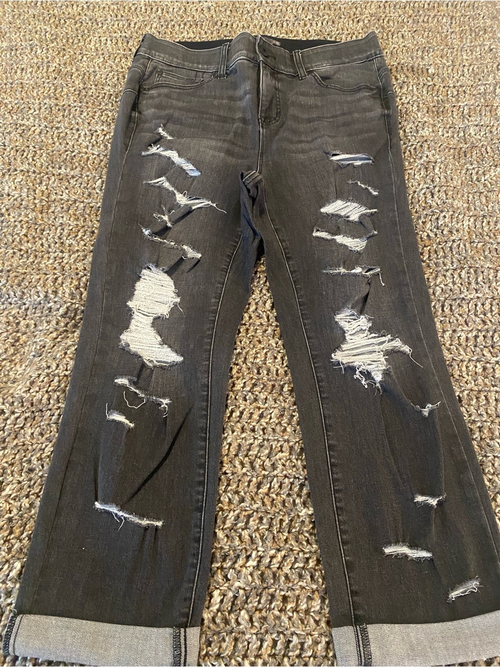 Torrid Black Distressed Boyfriend Jeans